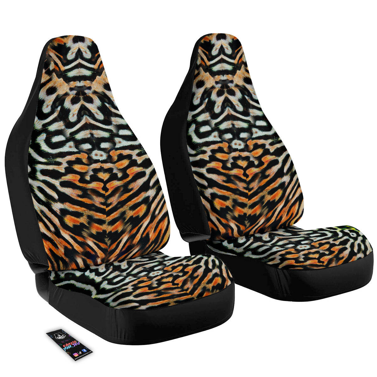 Butterfly Wing Skin Orage Print Car Seat Covers-grizzshop