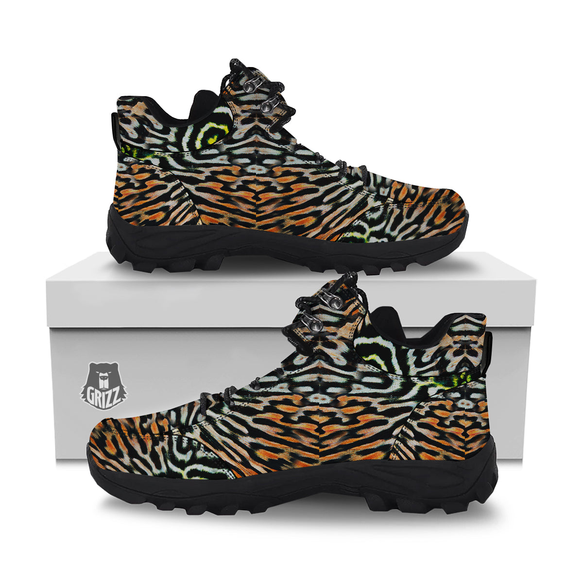 Butterfly Wing Skin Orage Print Hiking Shoes-grizzshop