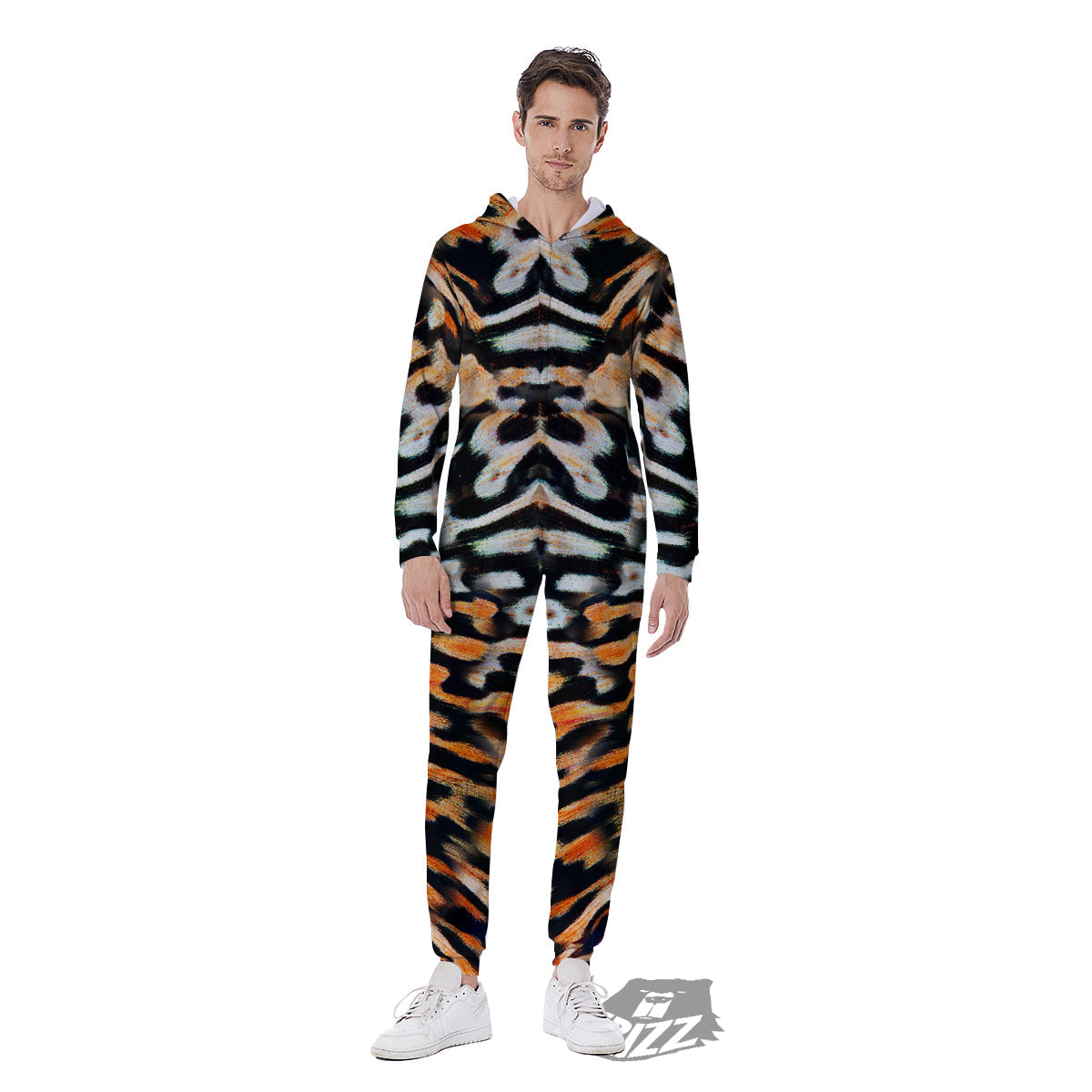 Butterfly Wing Skin Orage Print Men's Jumpsuit-grizzshop