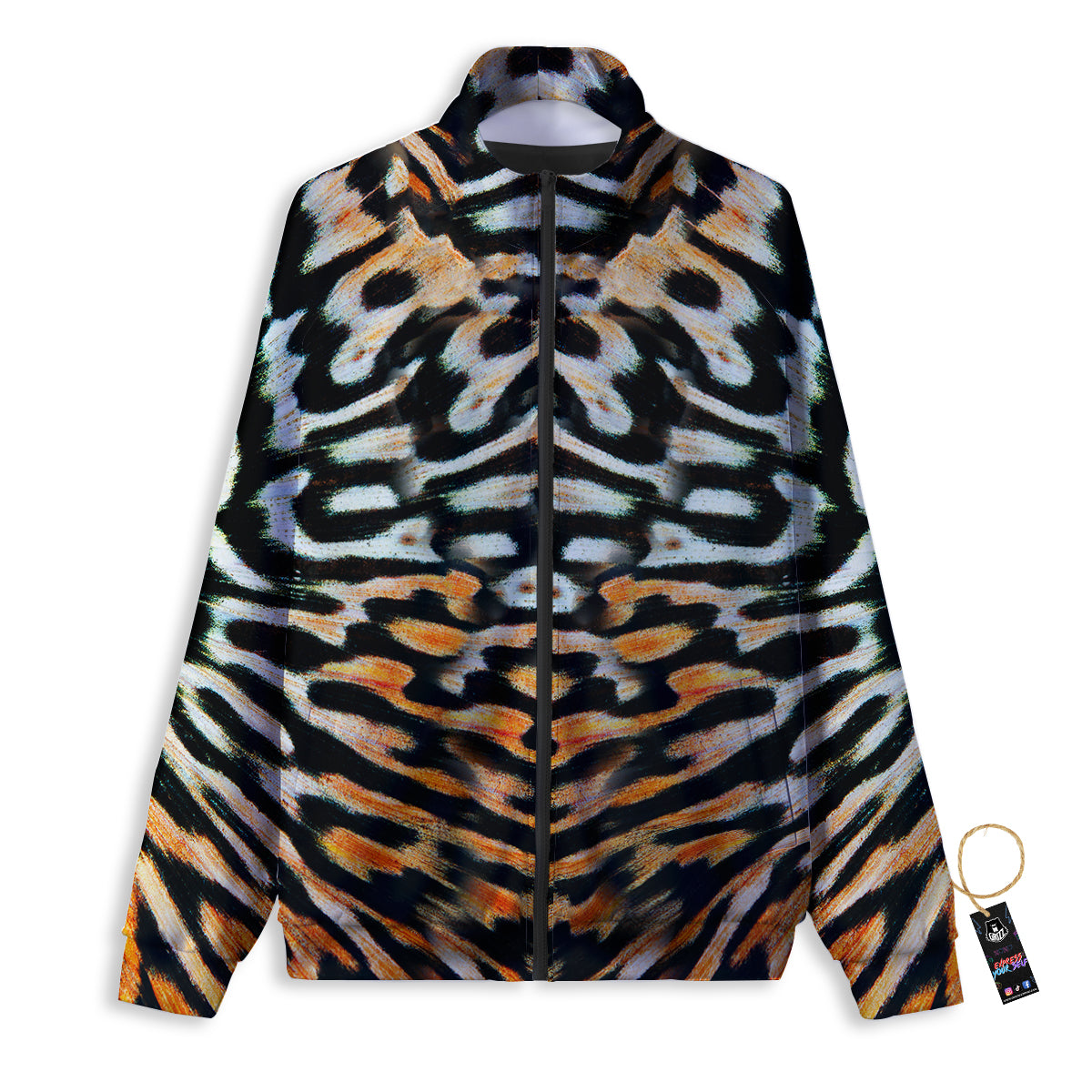 Butterfly Wing Skin Orage Print Track Jacket-grizzshop