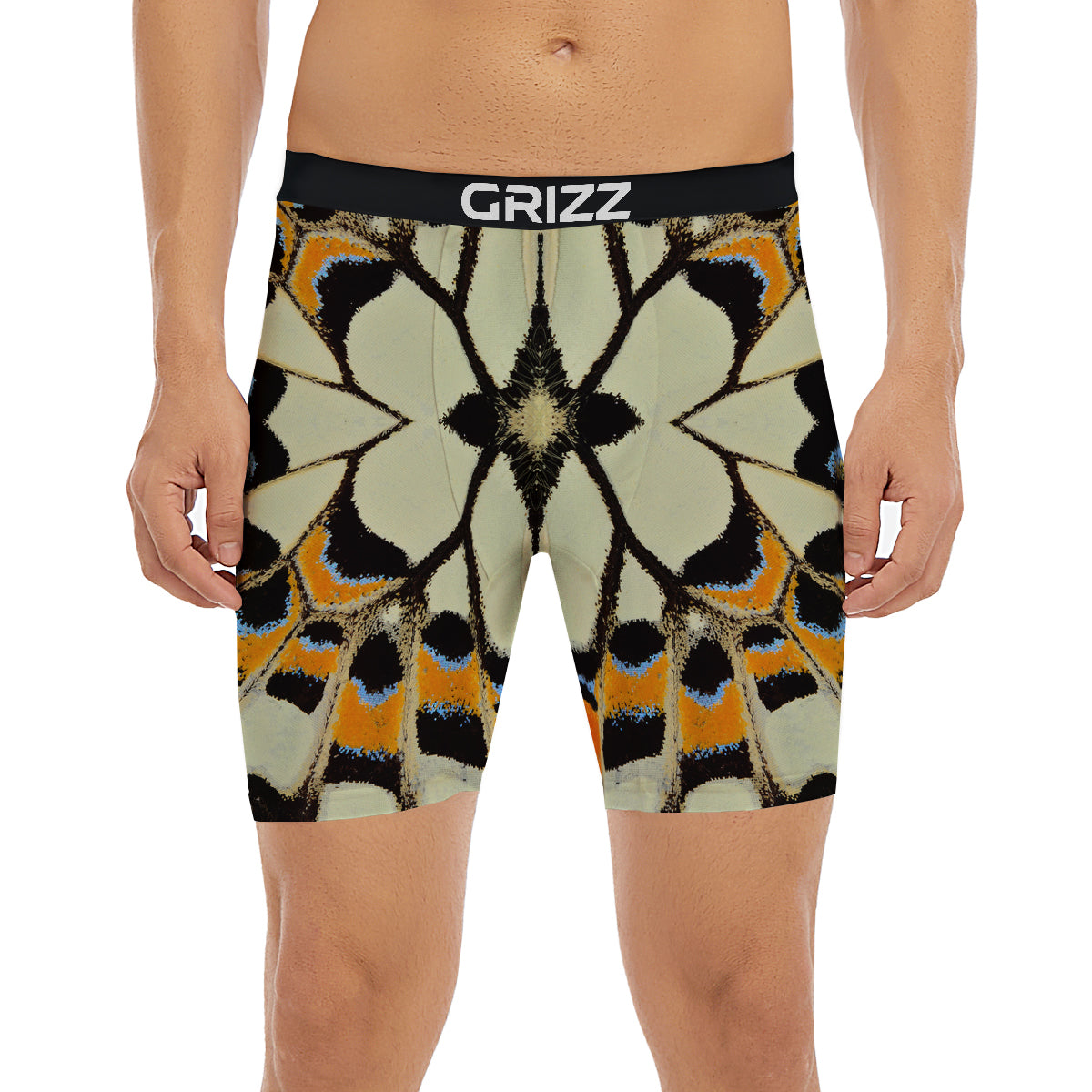 Butterfly Wing Skin White Orange Print Boxer Briefs-grizzshop