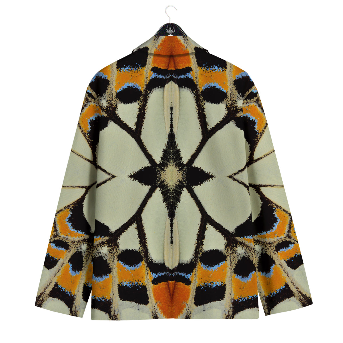 Butterfly Wing Skin White Orange Print Men's Sport Coat-grizzshop