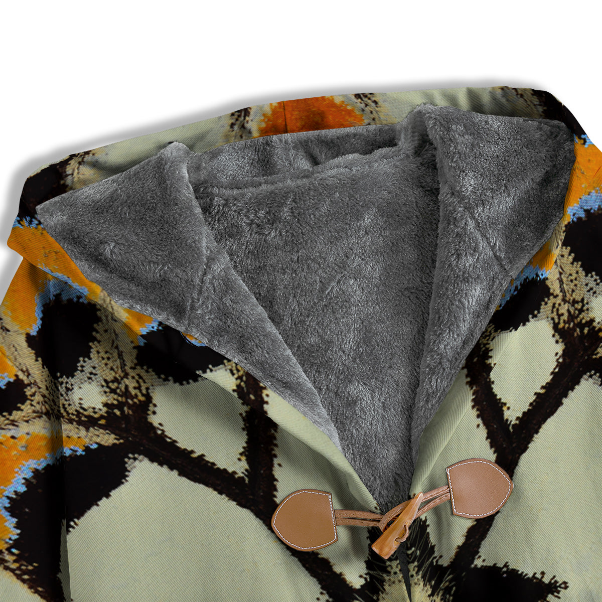 Butterfly Wing Skin White Orange Print Men's Windbreaker Jacket-grizzshop