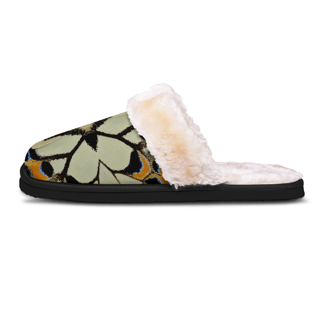 Butterfly Wing Skin White Orange Print Slippers-grizzshop