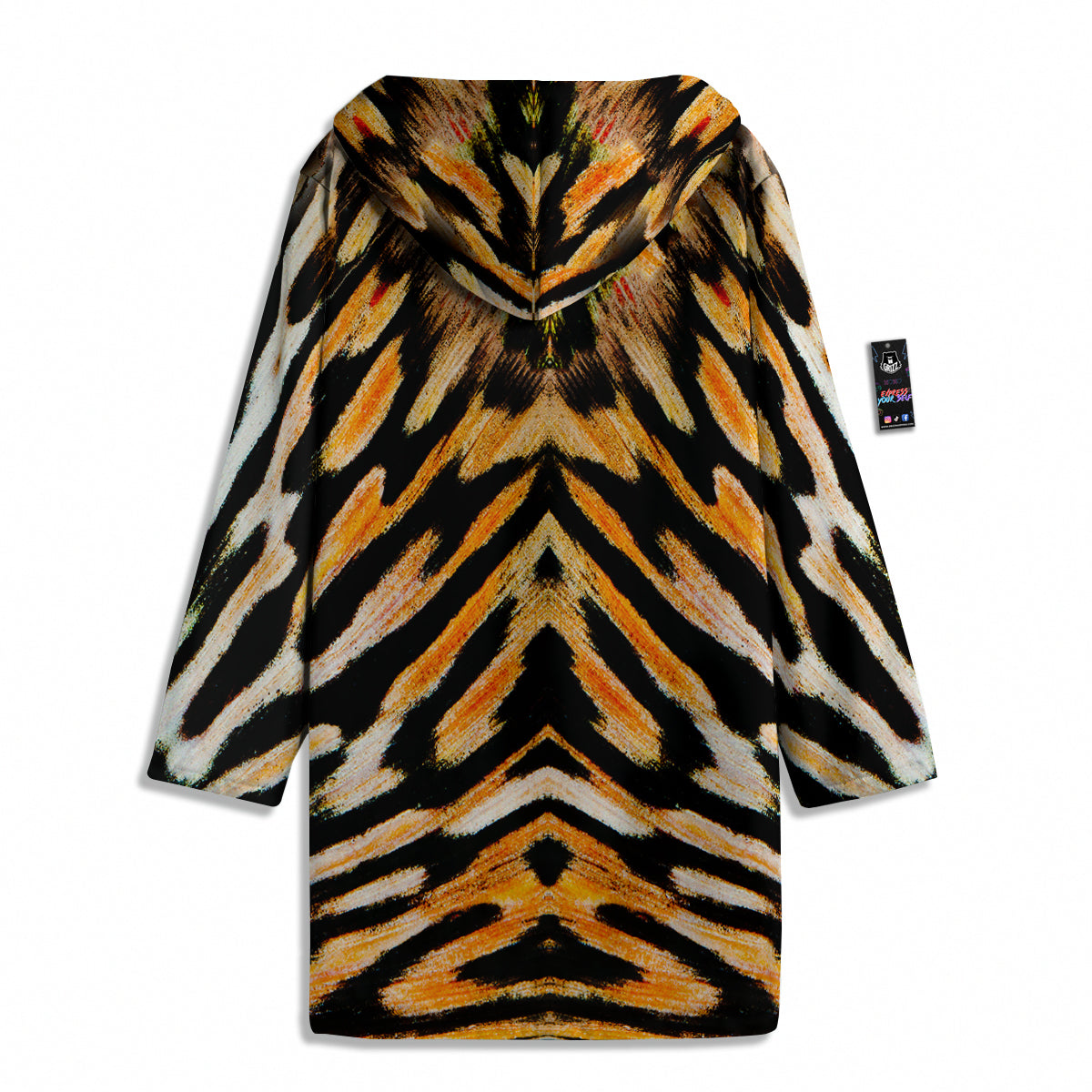 Butterfly Wing Skin White Orange Tiger Print Men's Windbreaker Jacket-grizzshop