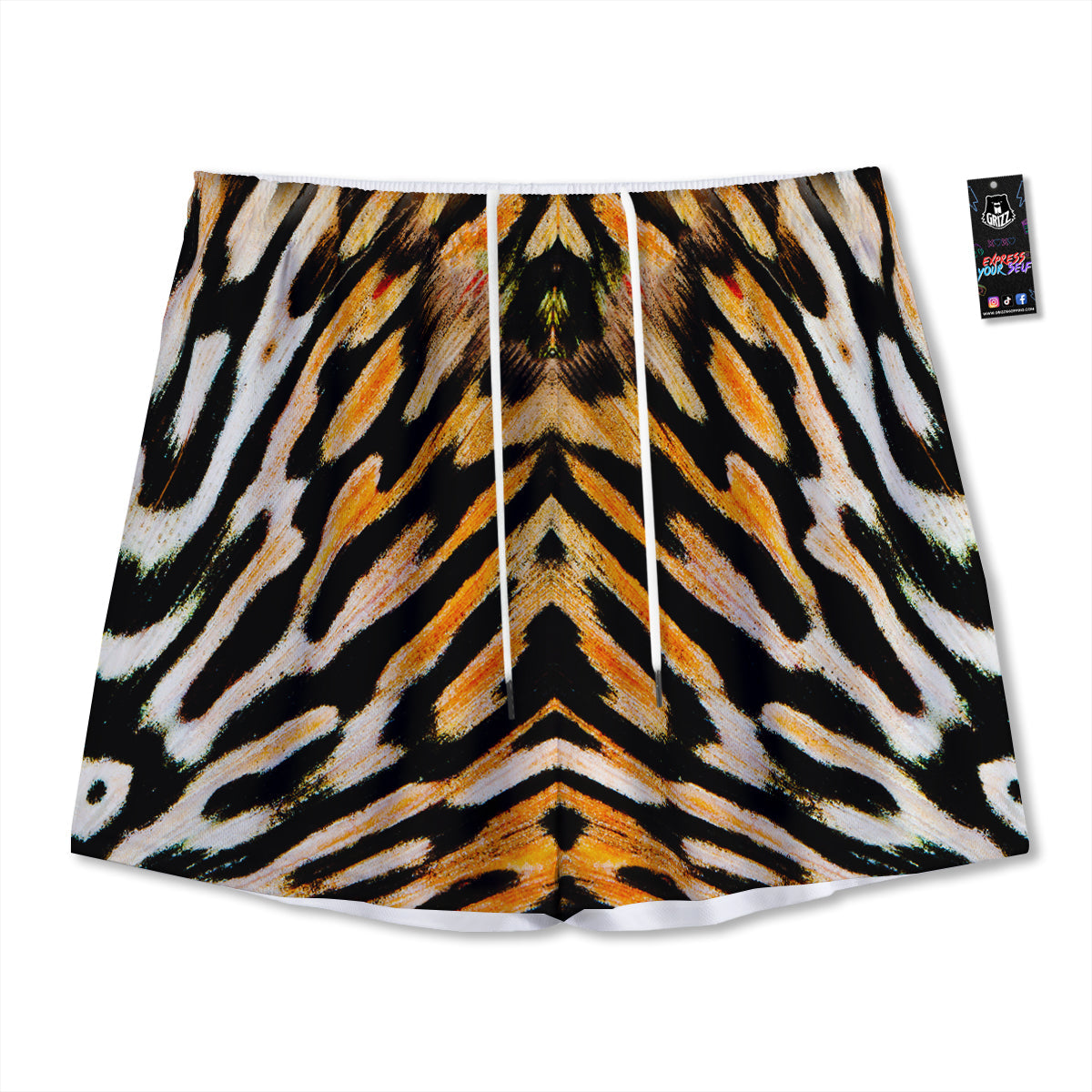 Energy Ice And Fire Print Mesh Shorts