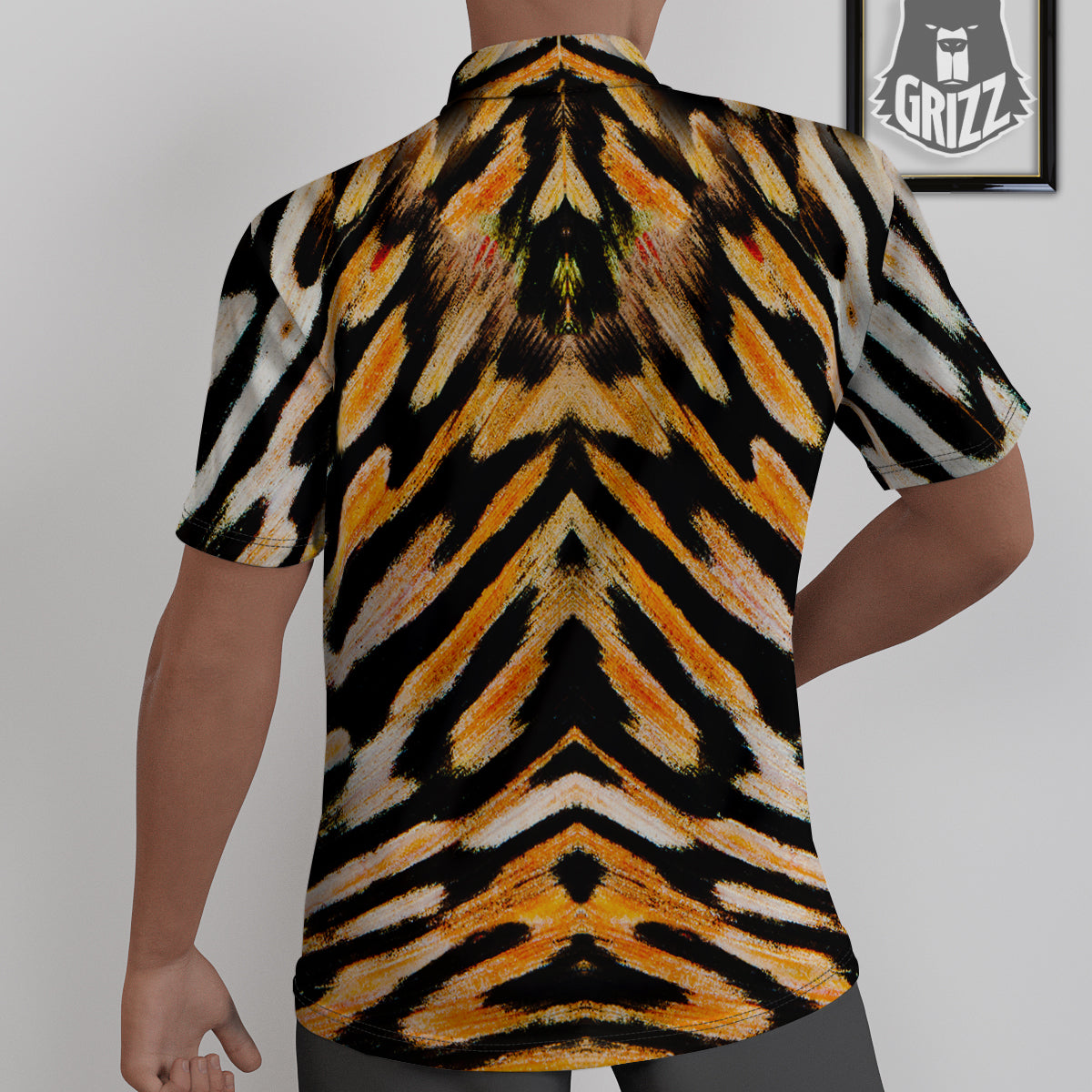 Butterfly Wing Skin White Orange Tiger Print Untucked Shirts-grizzshop