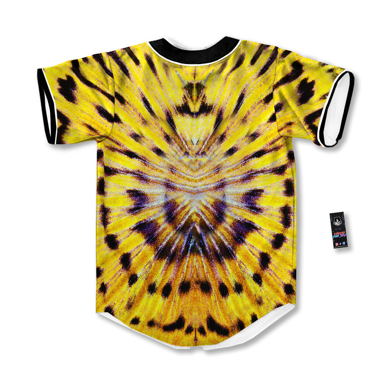 Butterfly Wing Skin Yellow Print Baseball Jersey-grizzshop