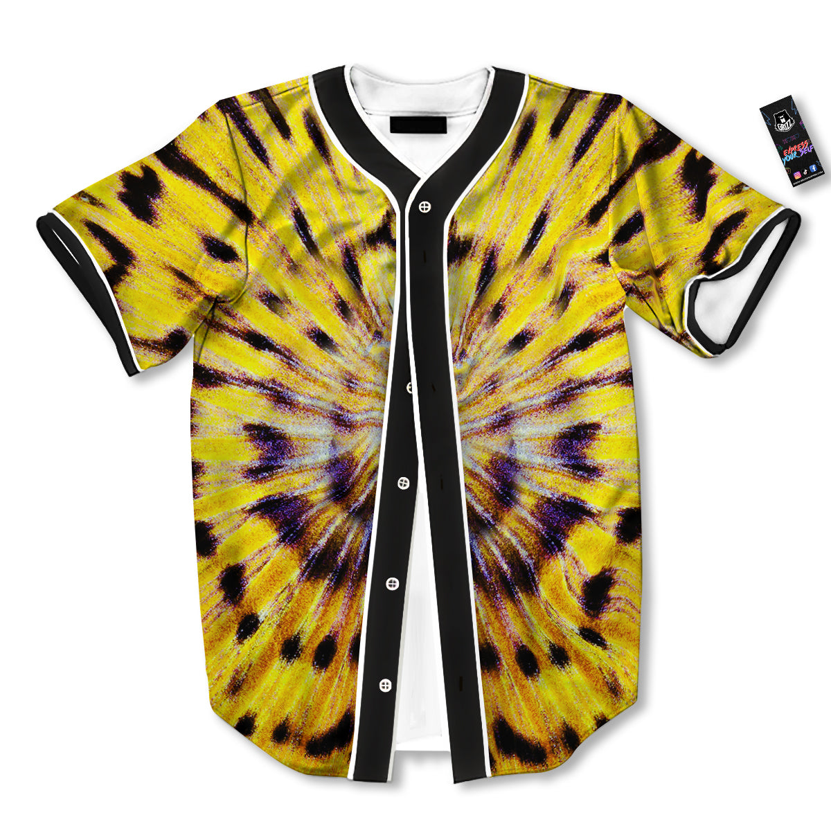 Butterfly Wing Skin Yellow Print Baseball Jersey-grizzshop