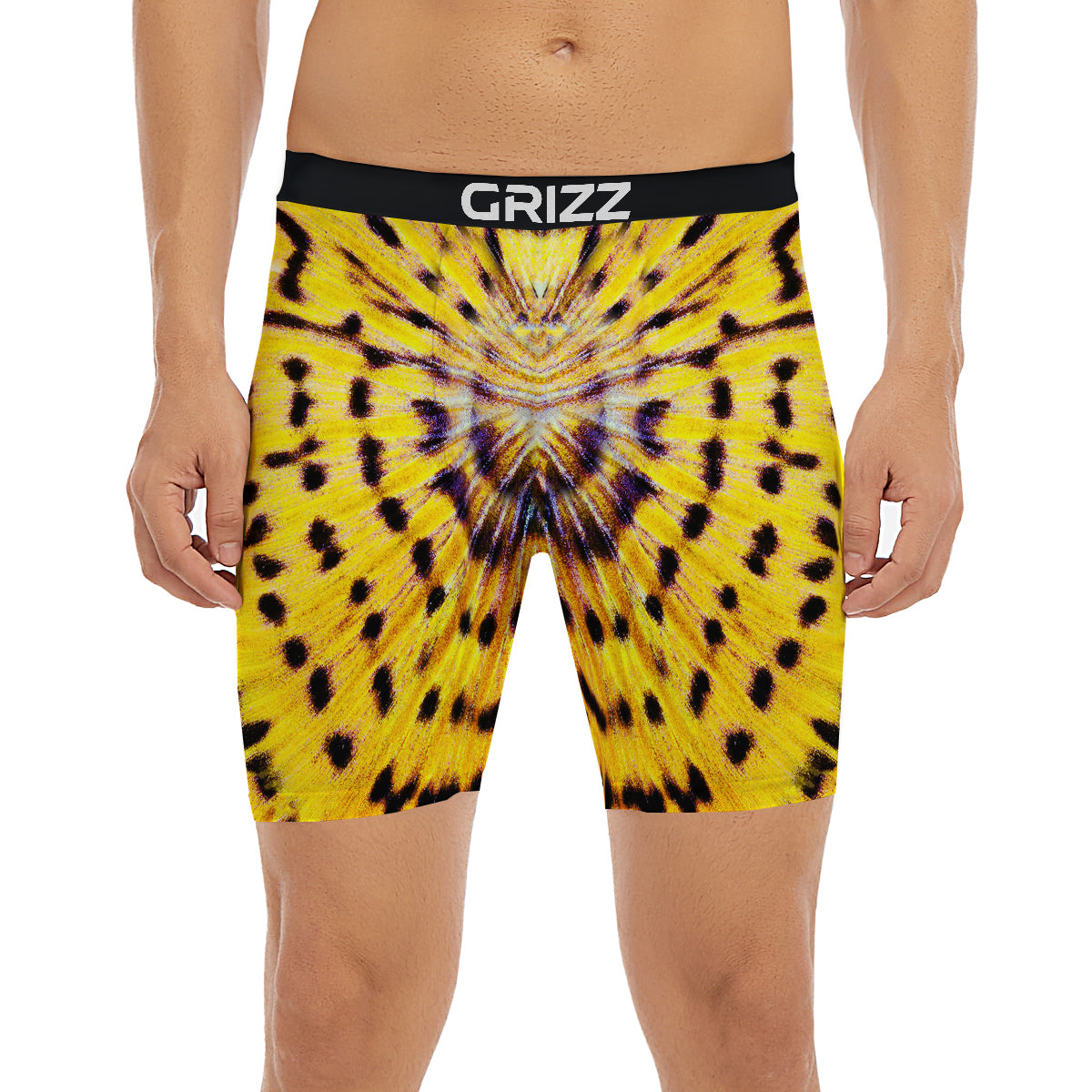Butterfly Wing Skin Yellow Print Boxer Briefs-grizzshop