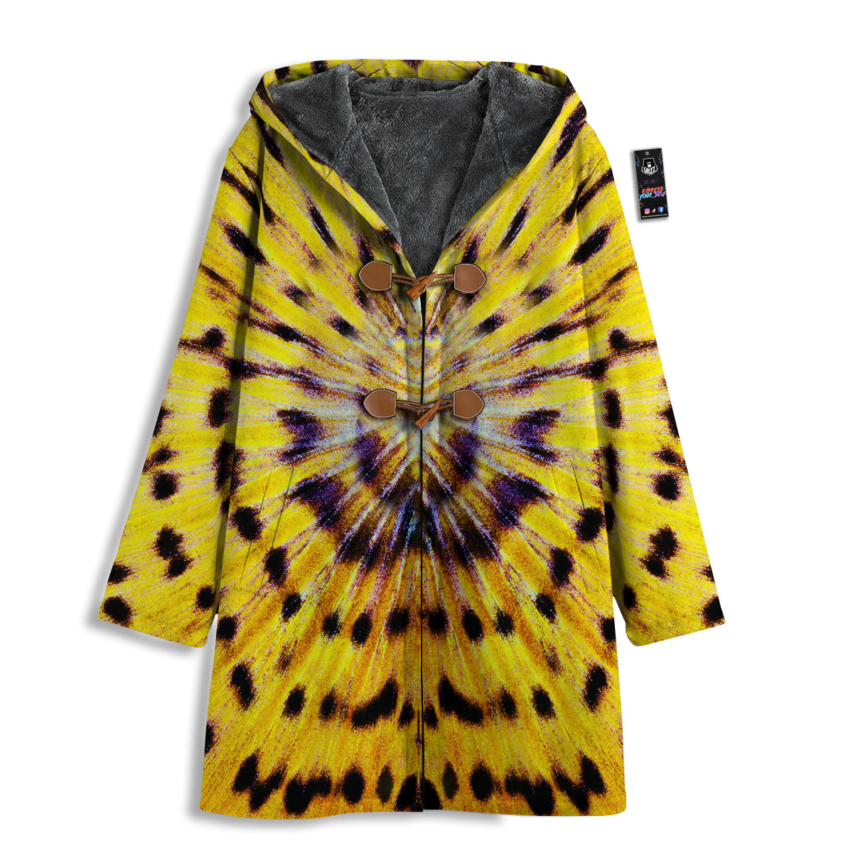 Butterfly Wing Skin Yellow Print Men's Windbreaker Jacket-grizzshop
