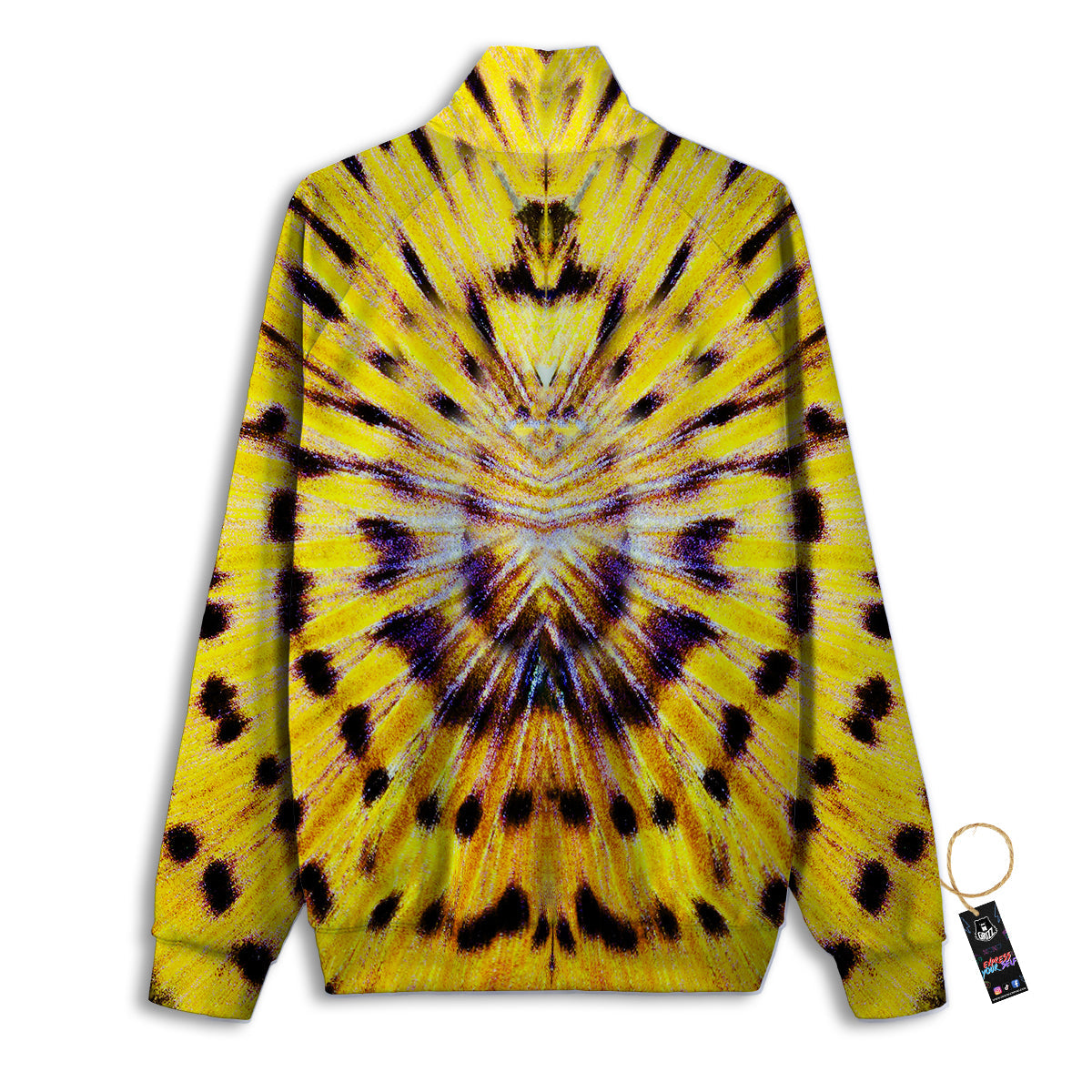 Butterfly Wing Skin Yellow Print Track Jacket-grizzshop