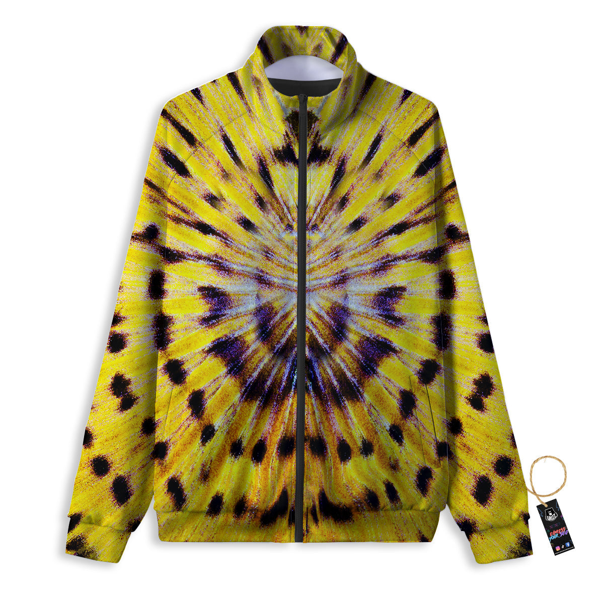 Butterfly Wing Skin Yellow Print Track Jacket-grizzshop