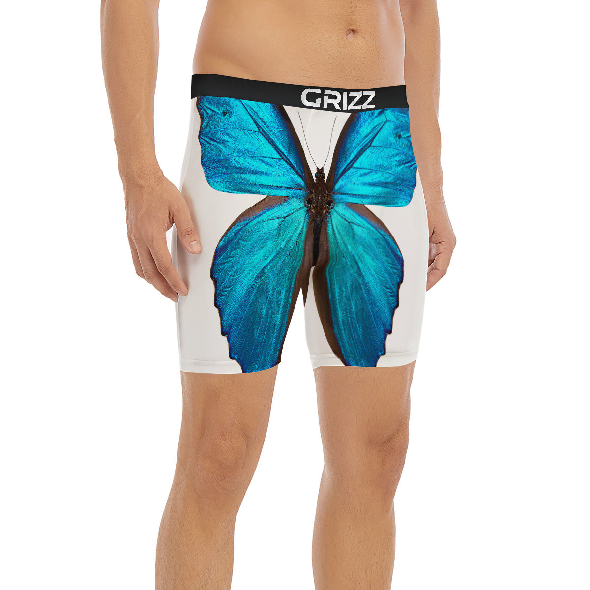 Butterfly Wings Blue Monarch Print Boxer Briefs-grizzshop