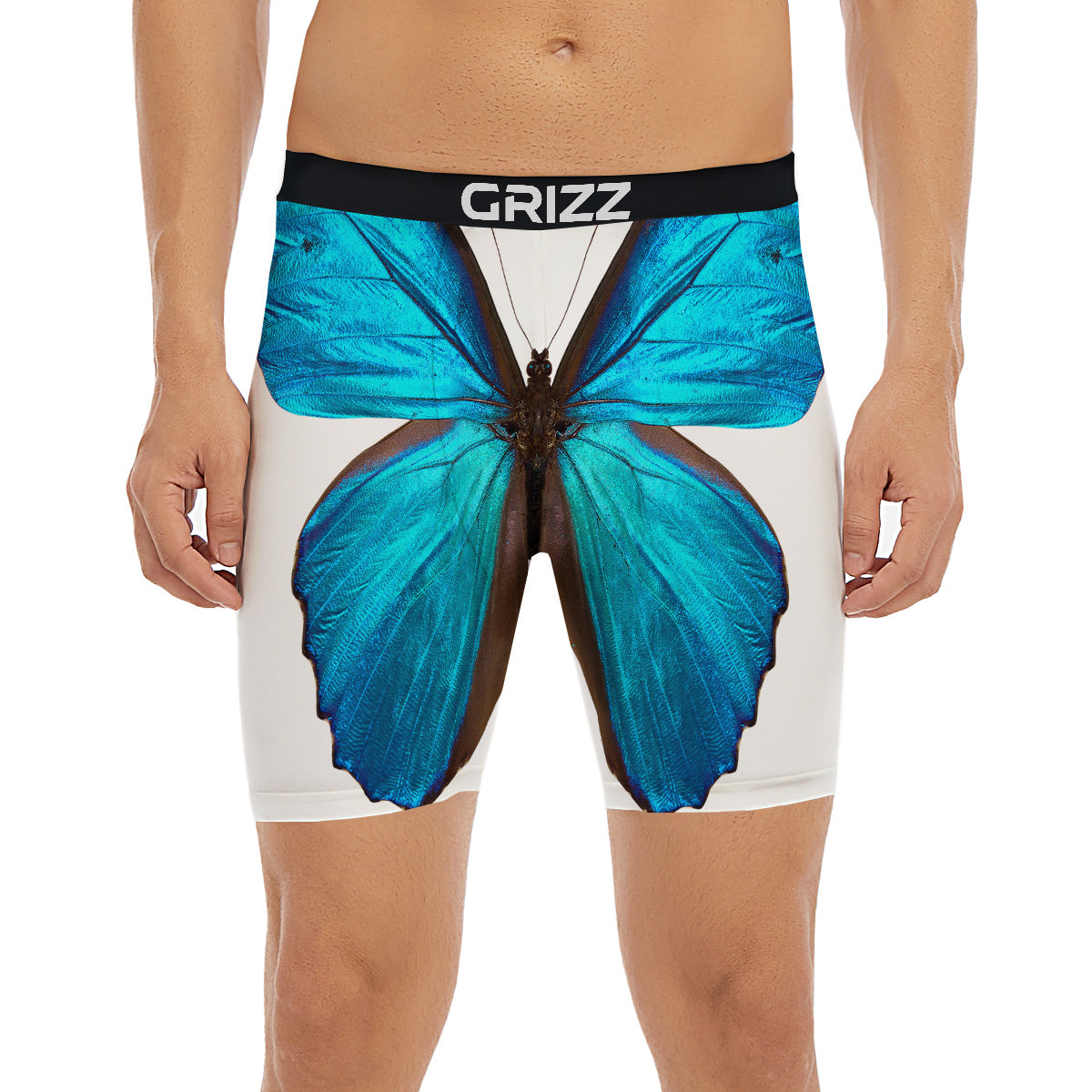 Butterfly Wings Blue Monarch Print Boxer Briefs-grizzshop