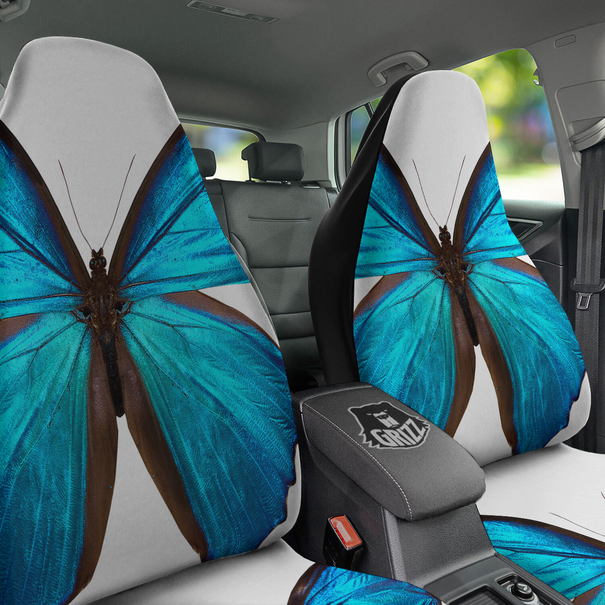 Butterfly Wings Blue Monarch Print Car Seat Covers-grizzshop