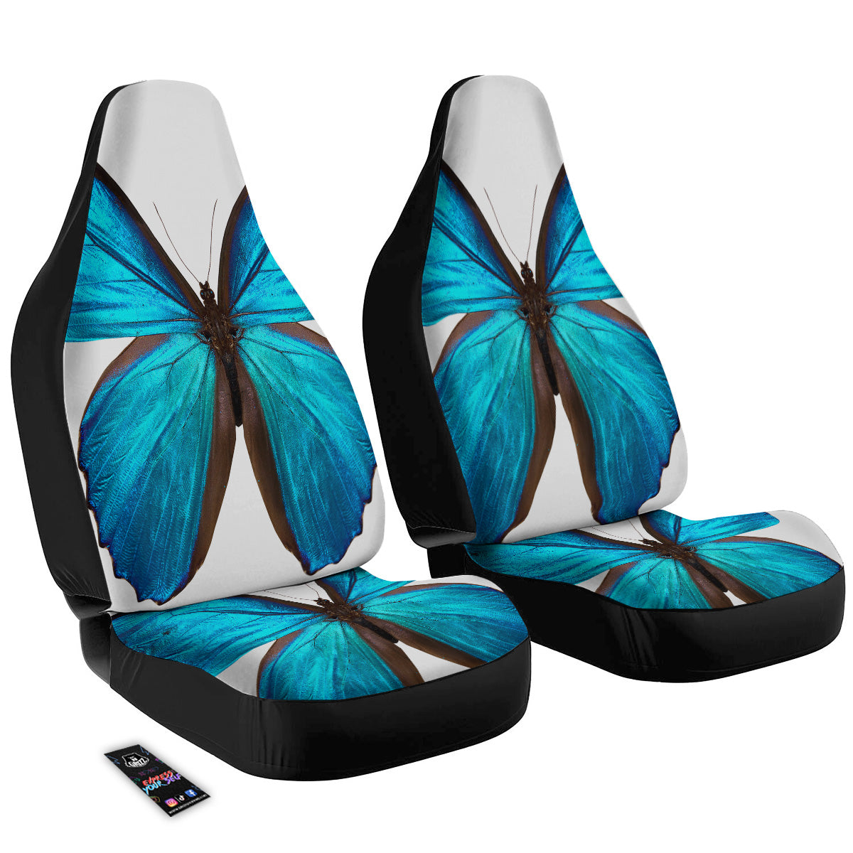 Butterfly Wings Blue Monarch Print Car Seat Covers-grizzshop