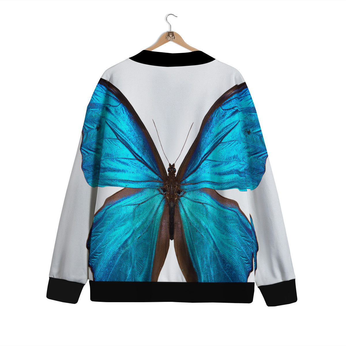 Butterfly Wings Blue Monarch Print Cardigan-grizzshop