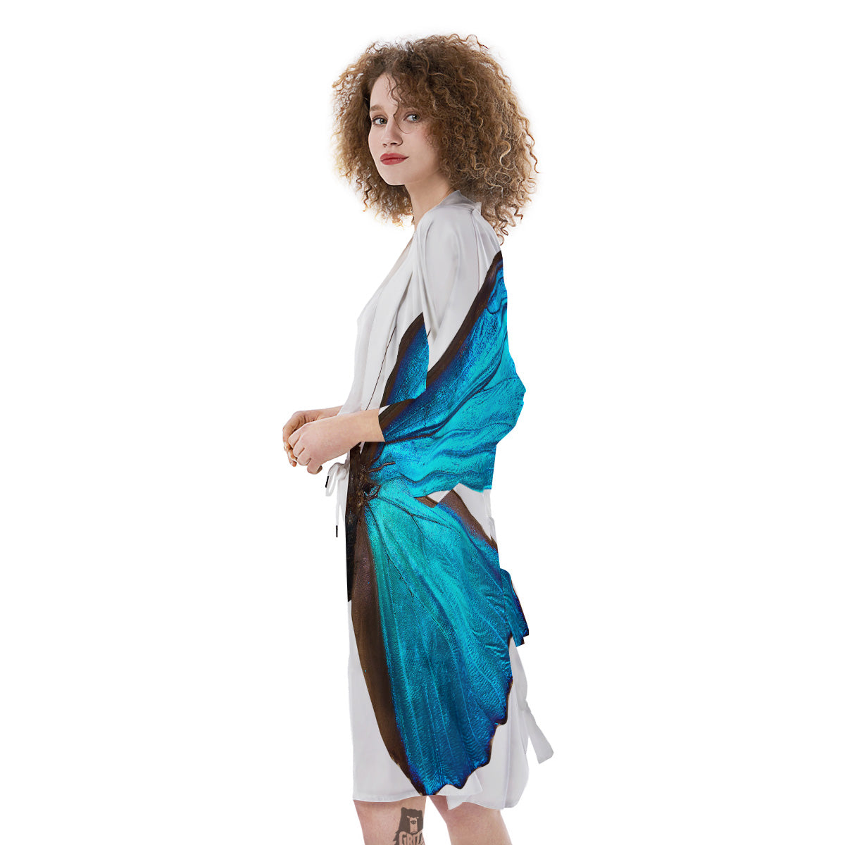 Butterfly Wings Blue Monarch Print Kimono-grizzshop