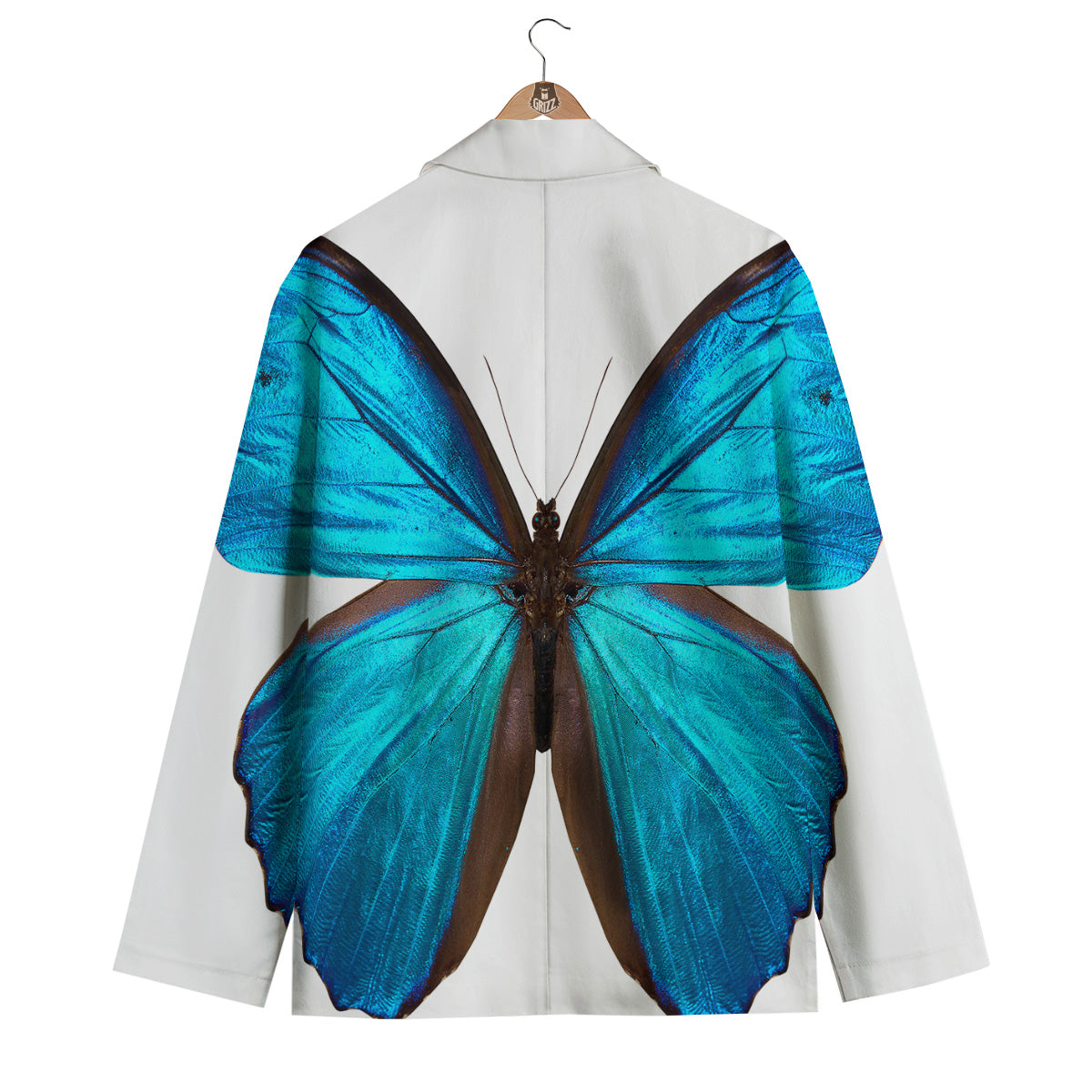 Butterfly Wings Blue Monarch Print Men's Blazer-grizzshop