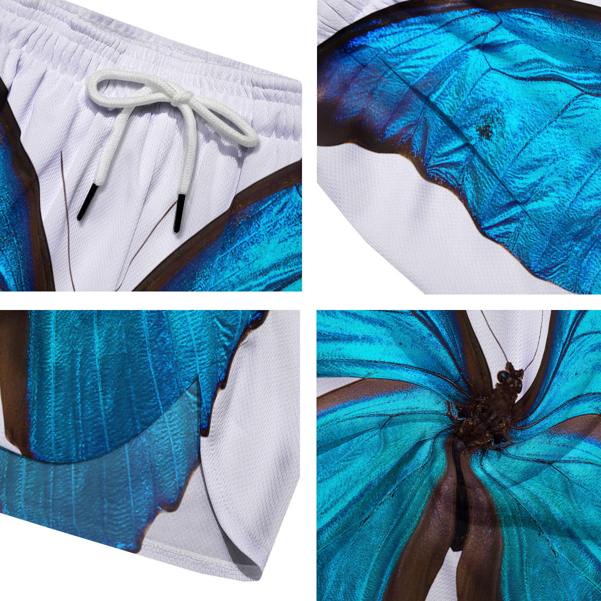 Butterfly Wings Blue Monarch Print Men's Running Shorts-grizzshop