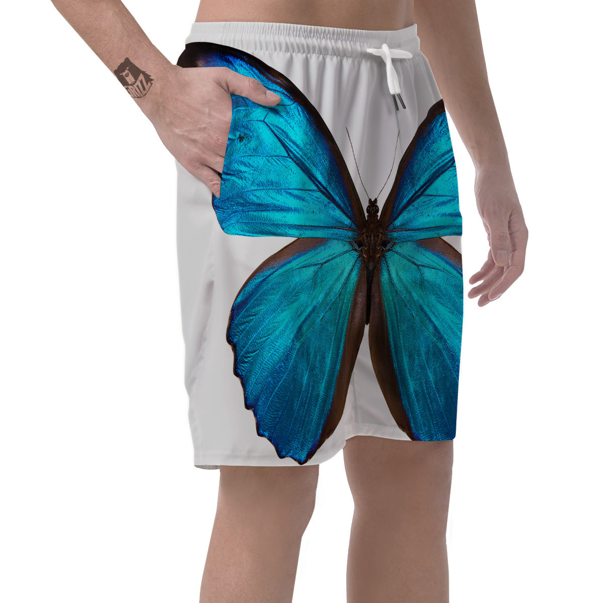 Butterfly Wings Blue Monarch Print Men's Shorts-grizzshop