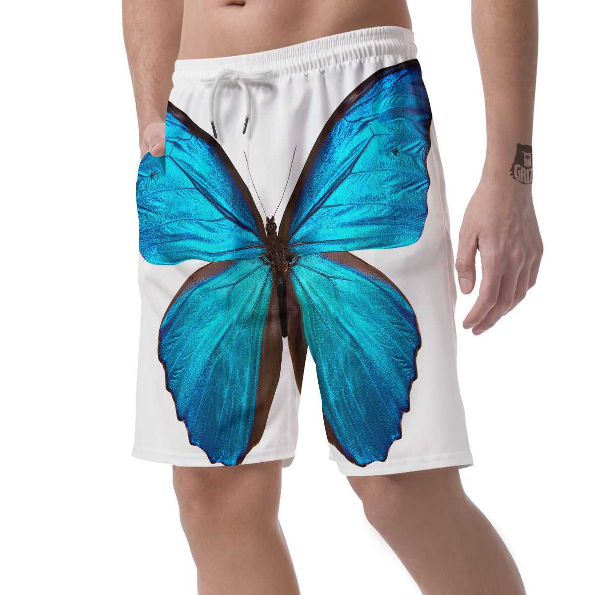 Butterfly Wings Blue Monarch Print Men's Shorts-grizzshop