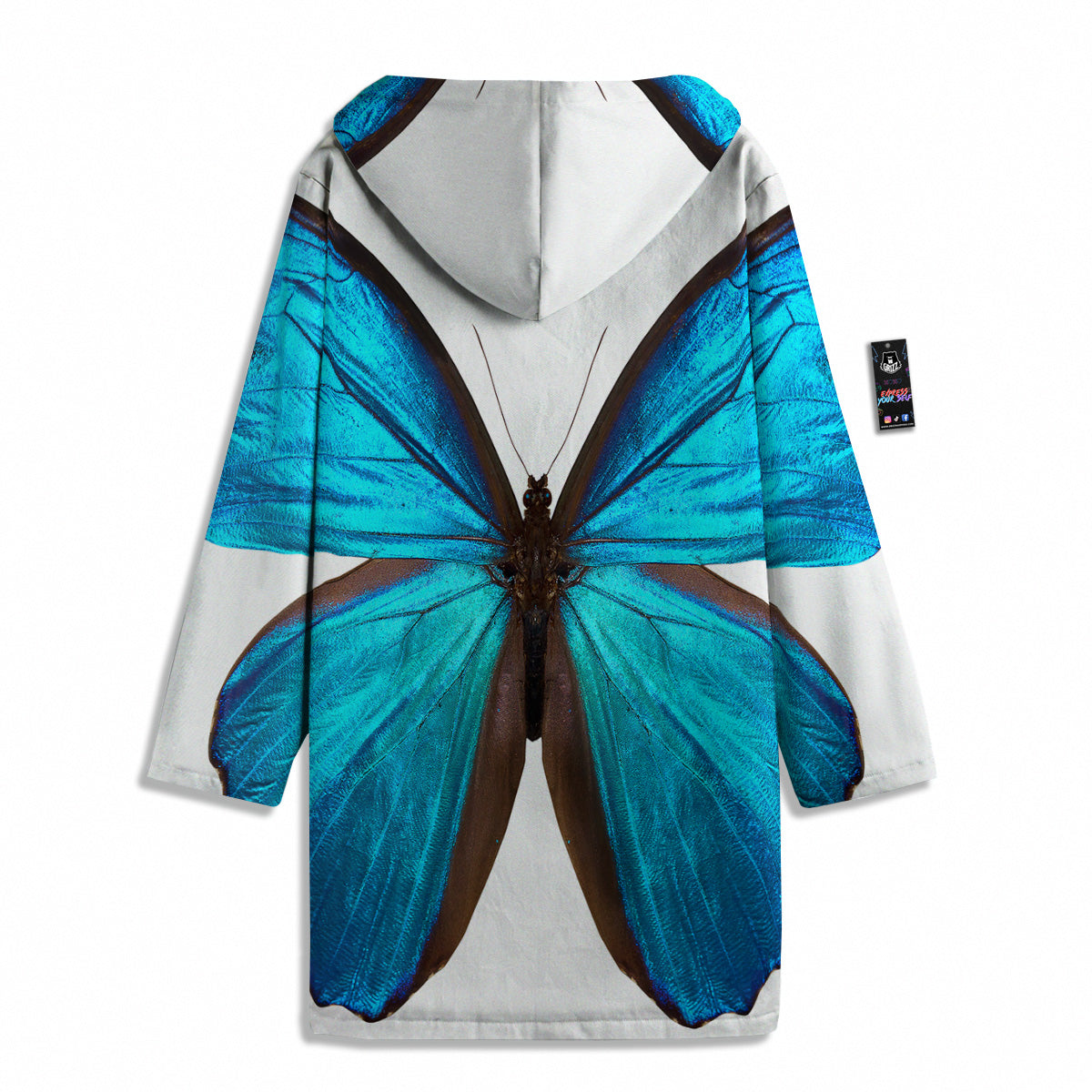 Butterfly Wings Blue Monarch Print Men's Windbreaker Jacket-grizzshop