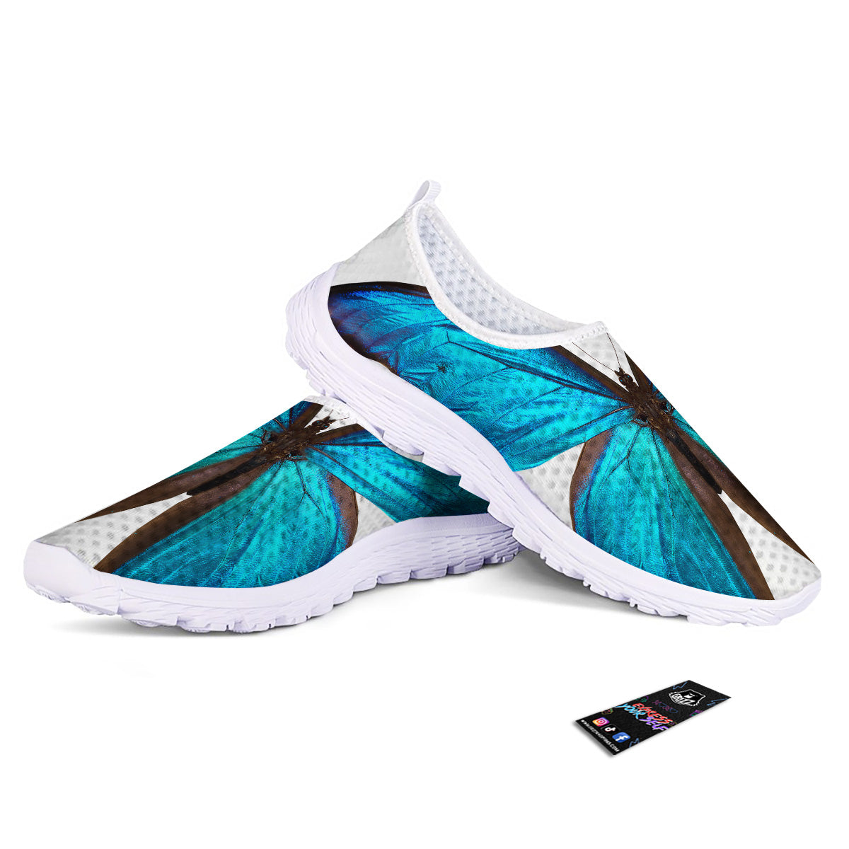 Butterfly Wings Blue Monarch Print Nurse Shoes-grizzshop