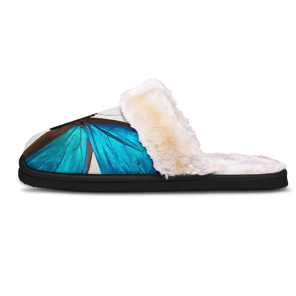 Butterfly Wings Blue Monarch Print Slippers-grizzshop