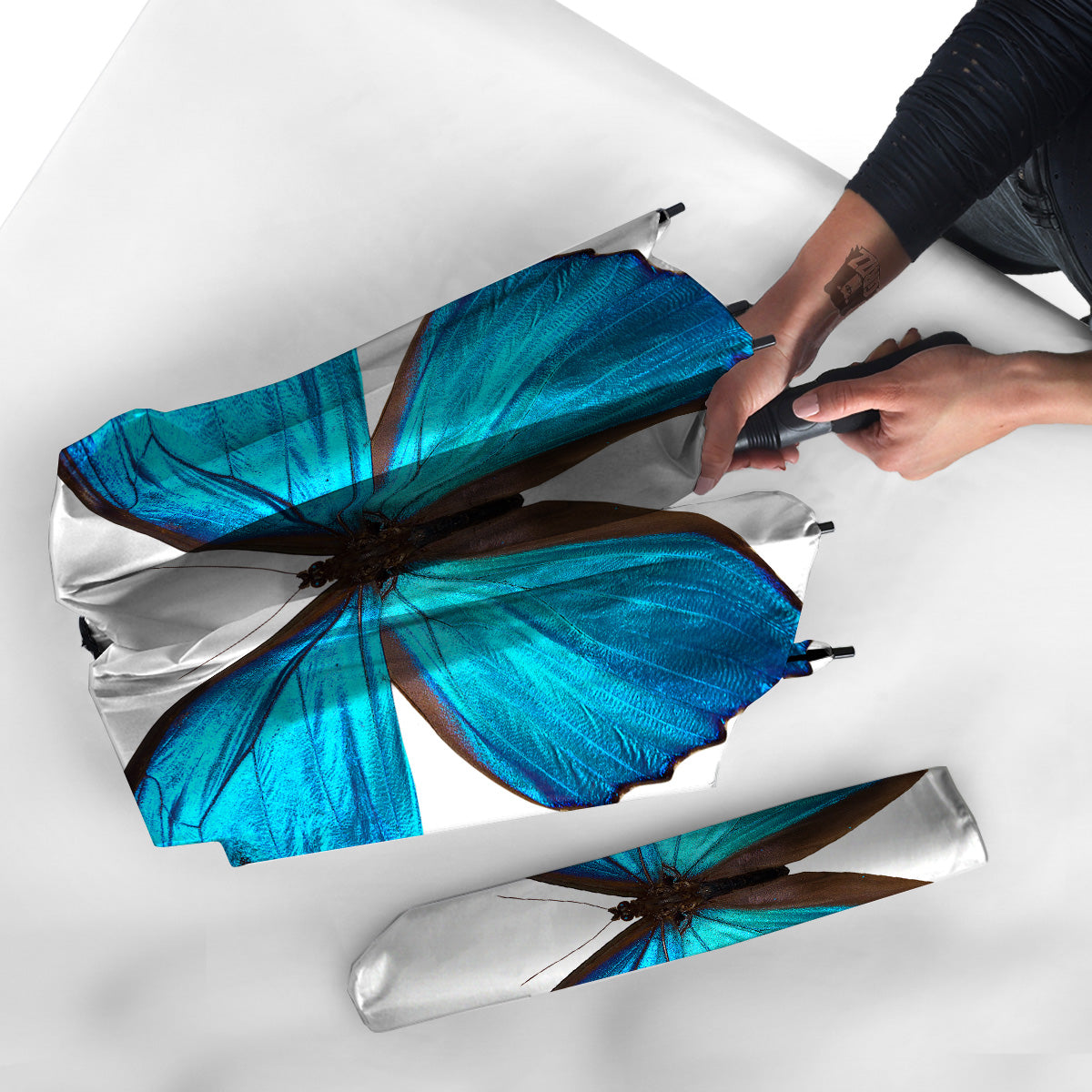 Butterfly Wings Blue Monarch Print Umbrella-grizzshop