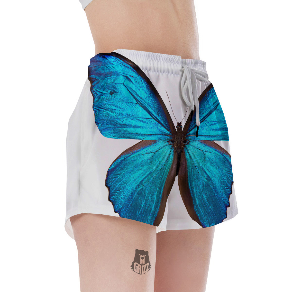 Butterfly Wings Blue Monarch Print Women's Shorts-grizzshop