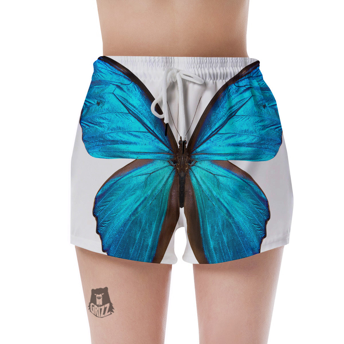 Butterfly Wings Blue Monarch Print Women's Shorts-grizzshop