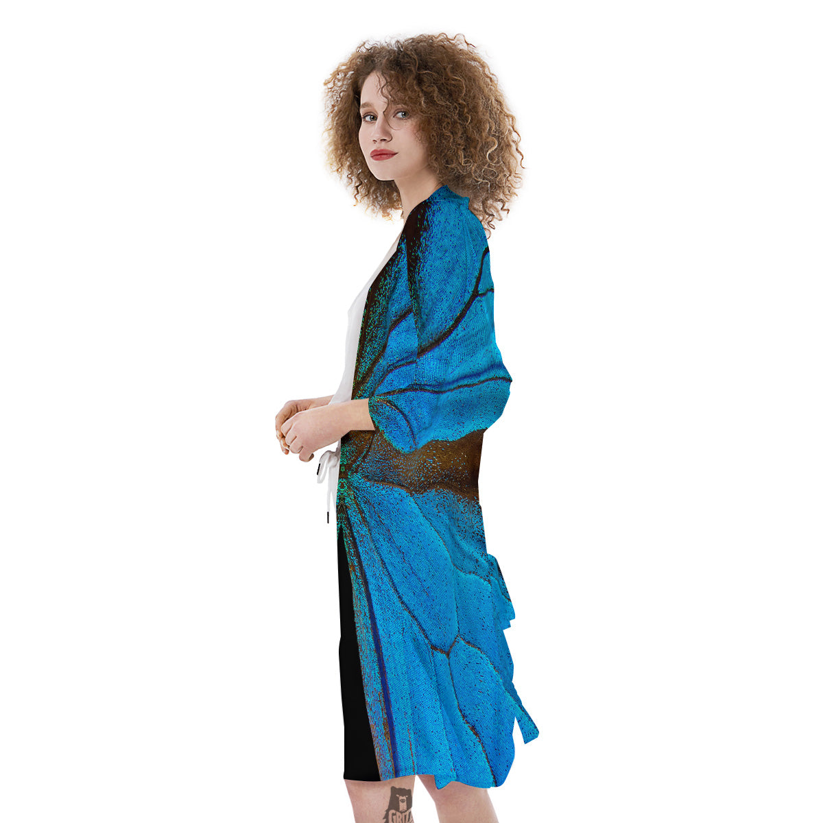 Butterfly Wings Blue Print Kimono-grizzshop