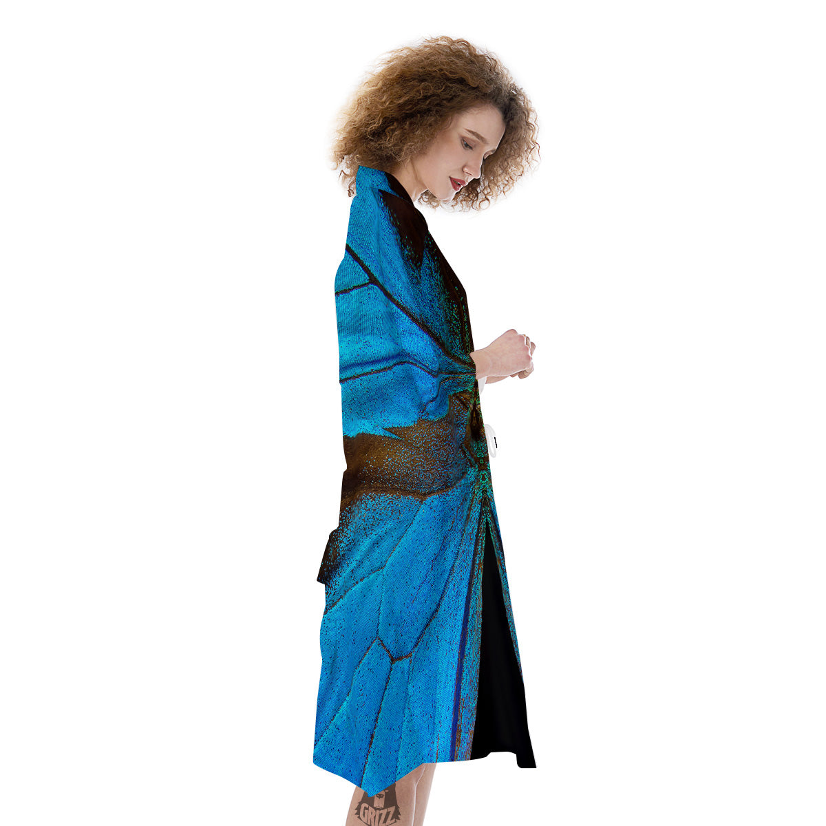 Butterfly Wings Blue Print Kimono-grizzshop