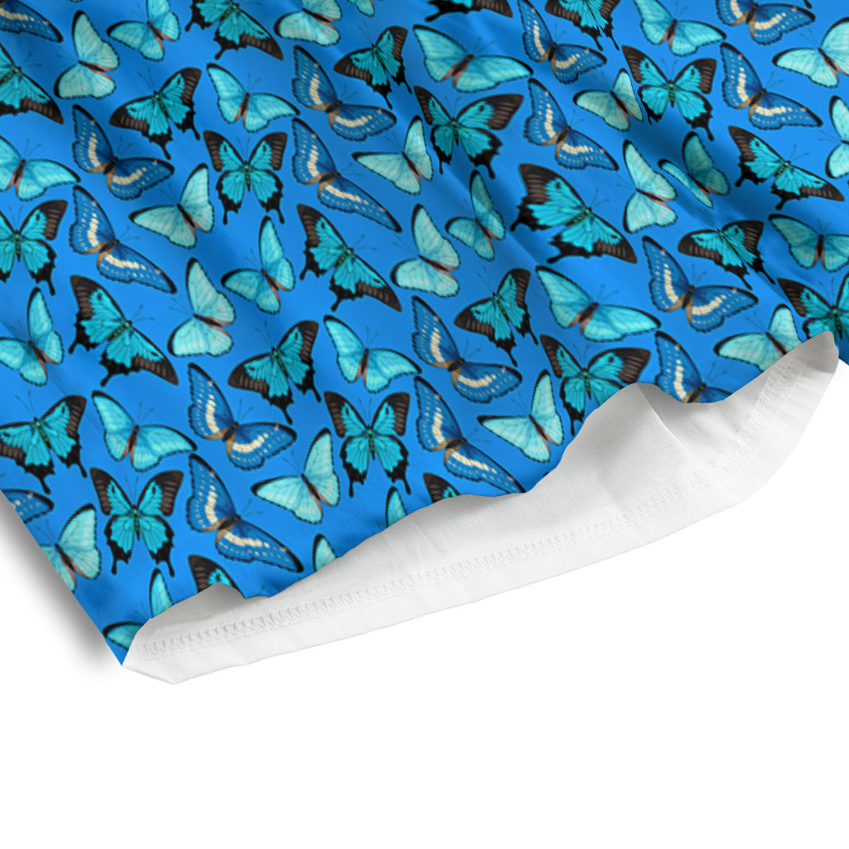Butterfly Wings Blue Print Pattern Men's Athletic Shorts