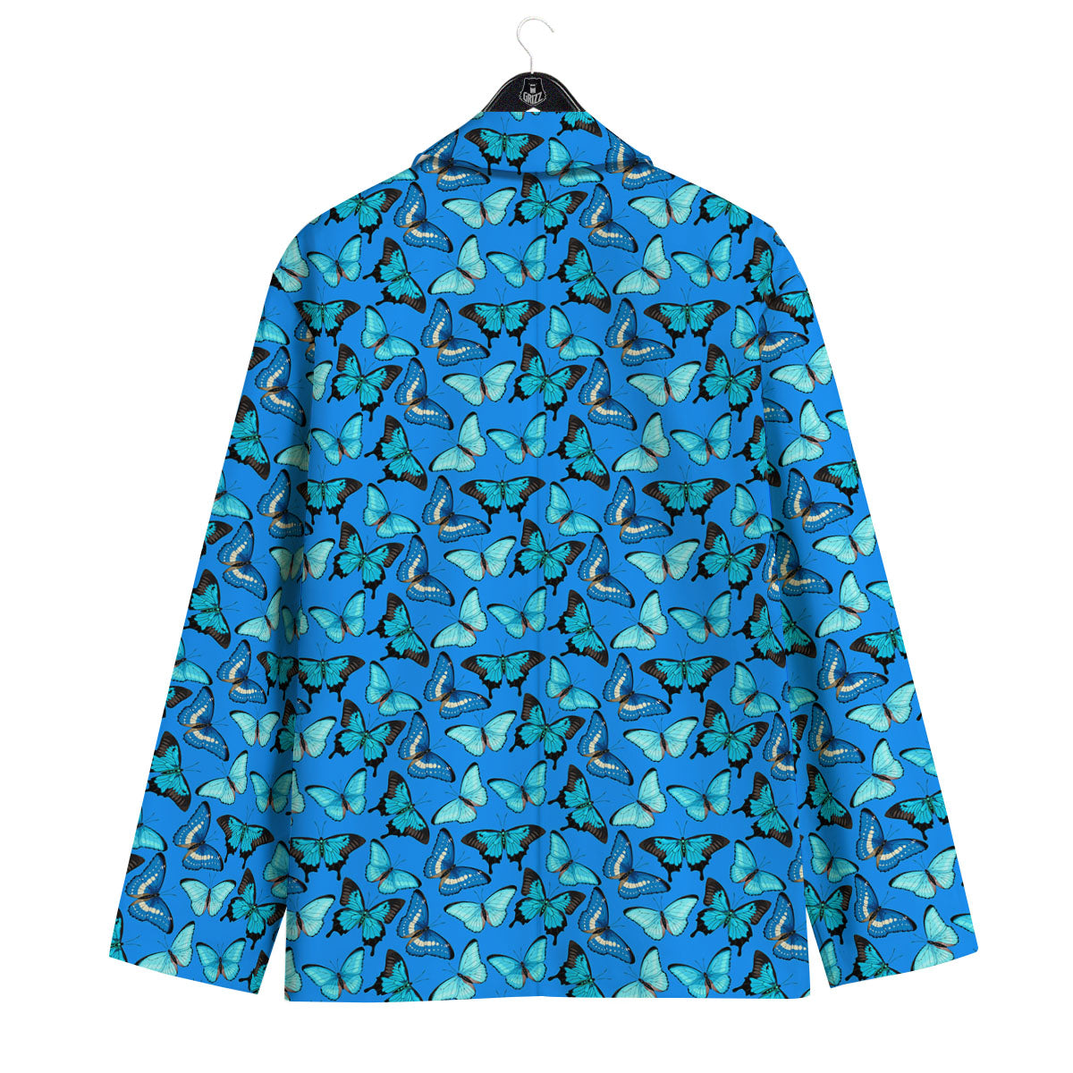 Butterfly Wings Blue Print Pattern Men's Sport Coat-grizzshop