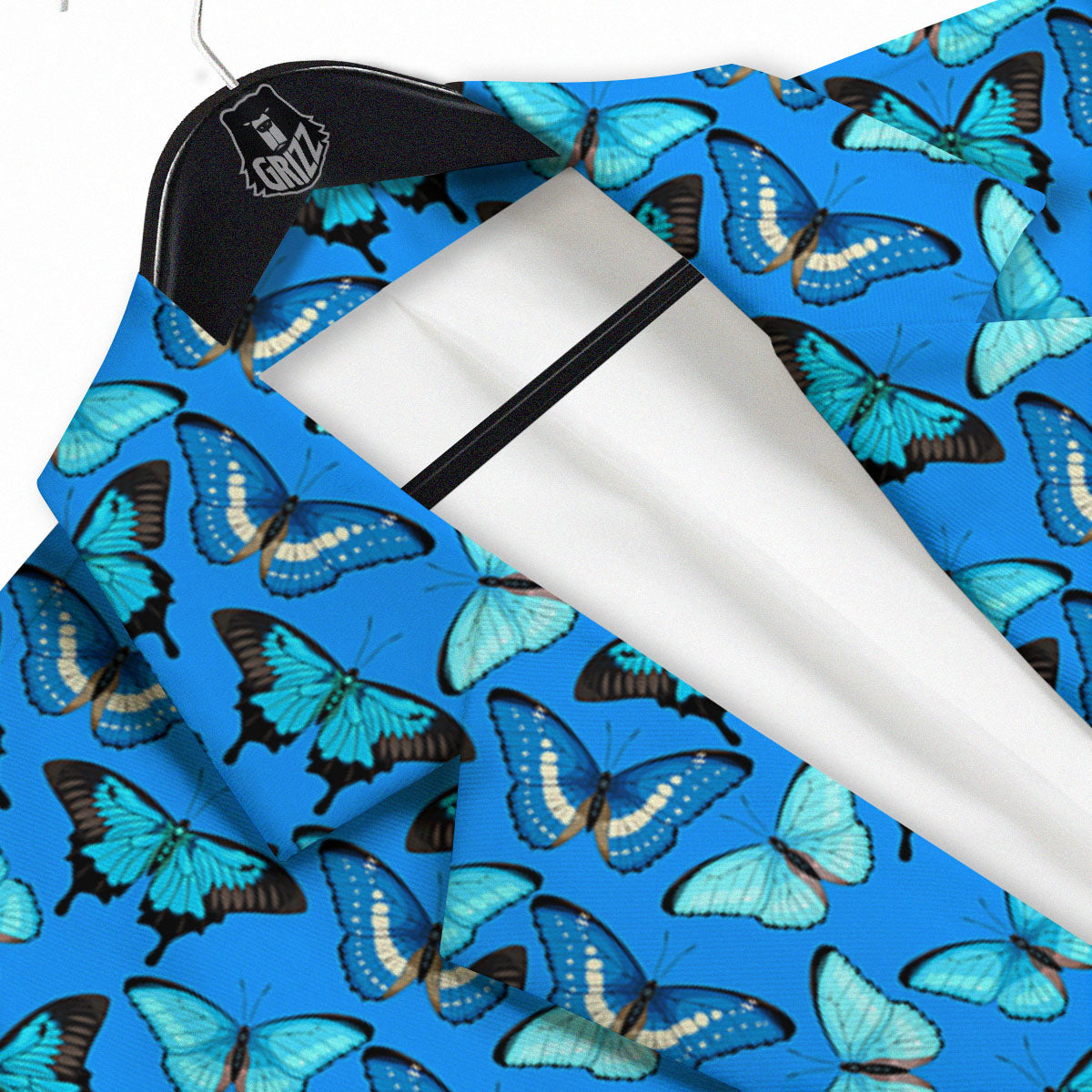 Butterfly Wings Blue Print Pattern Men's Sport Coat-grizzshop