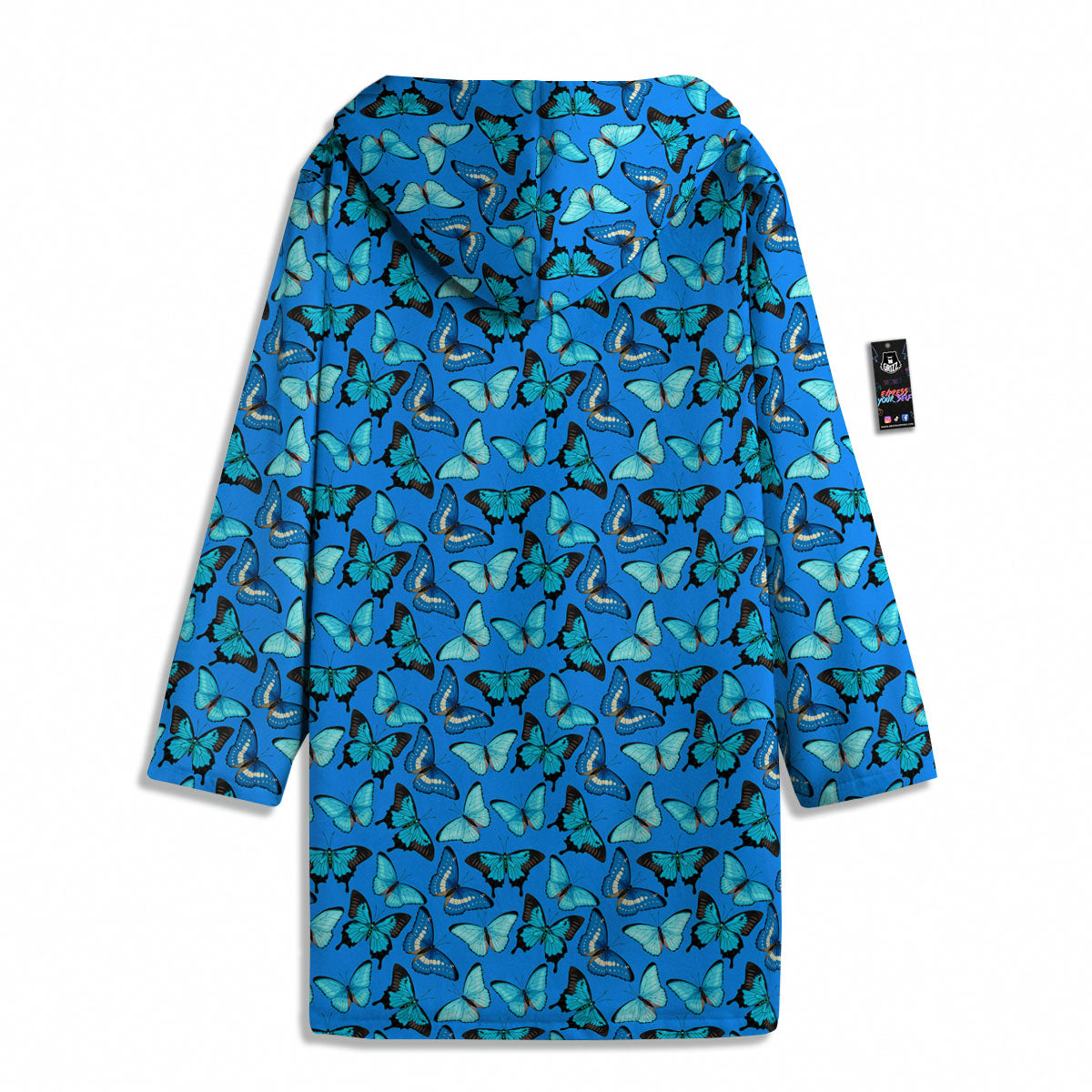 Butterfly Wings Blue Print Pattern Men's Windbreaker Jacket-grizzshop