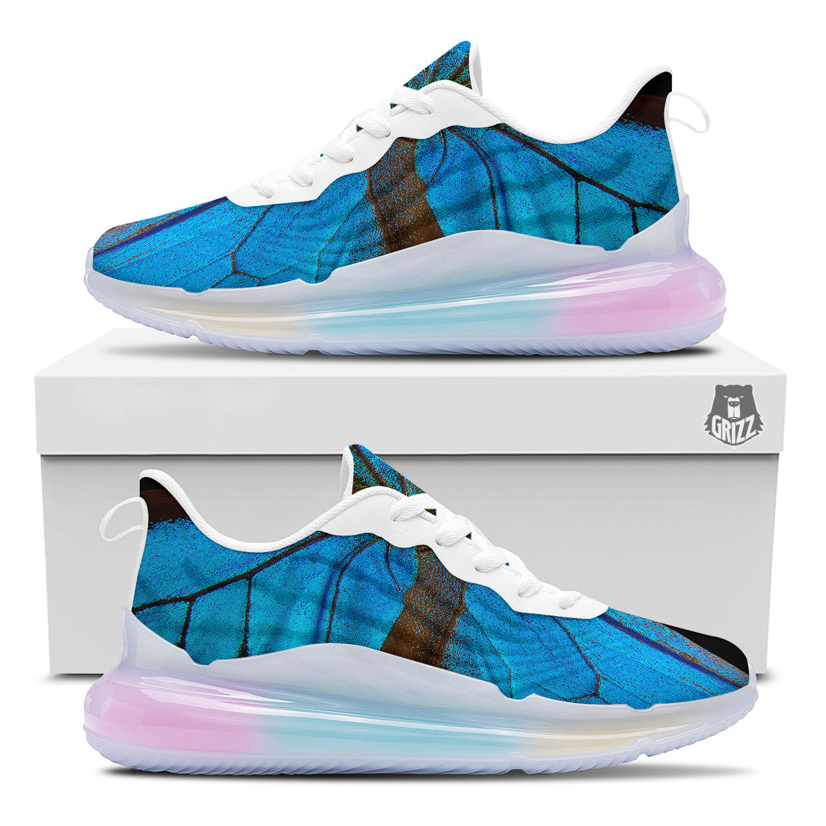Butterfly Wings Blue Print Running Sneakers-grizzshop