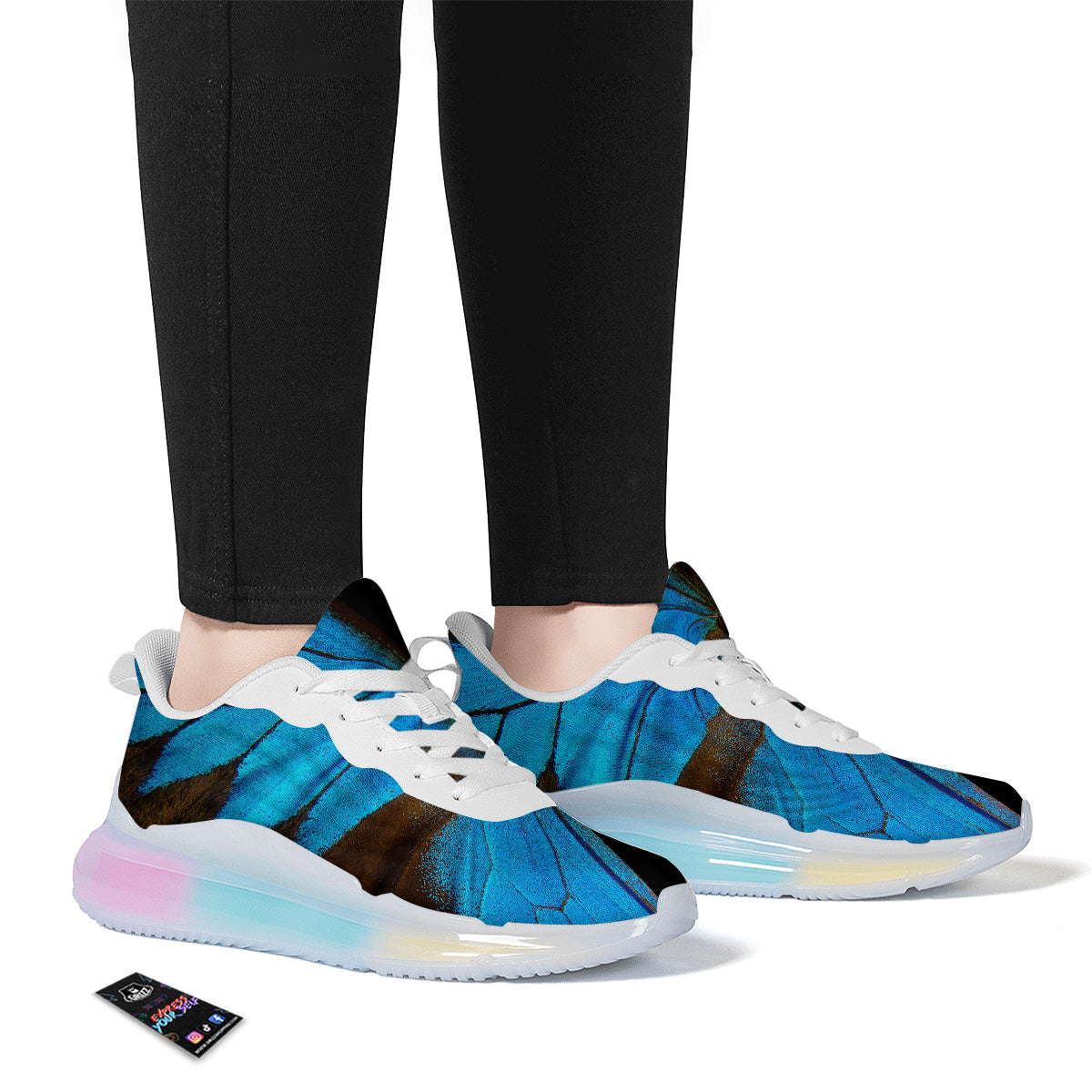 Butterfly Wings Blue Print Running Sneakers-grizzshop