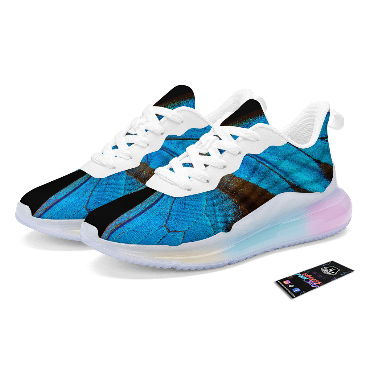Butterfly Wings Blue Print Running Sneakers-grizzshop