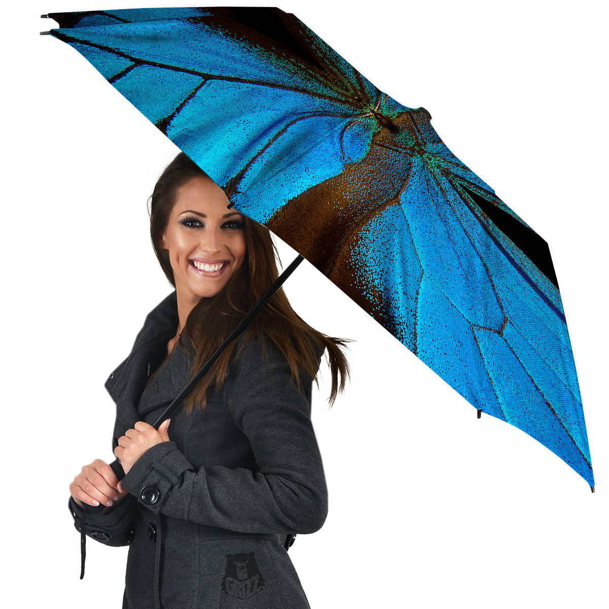 Butterfly Wings Blue Print Umbrella-grizzshop