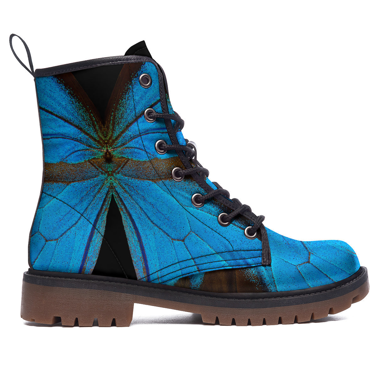 Butterfly Wings Blue Print Work Boots-grizzshop