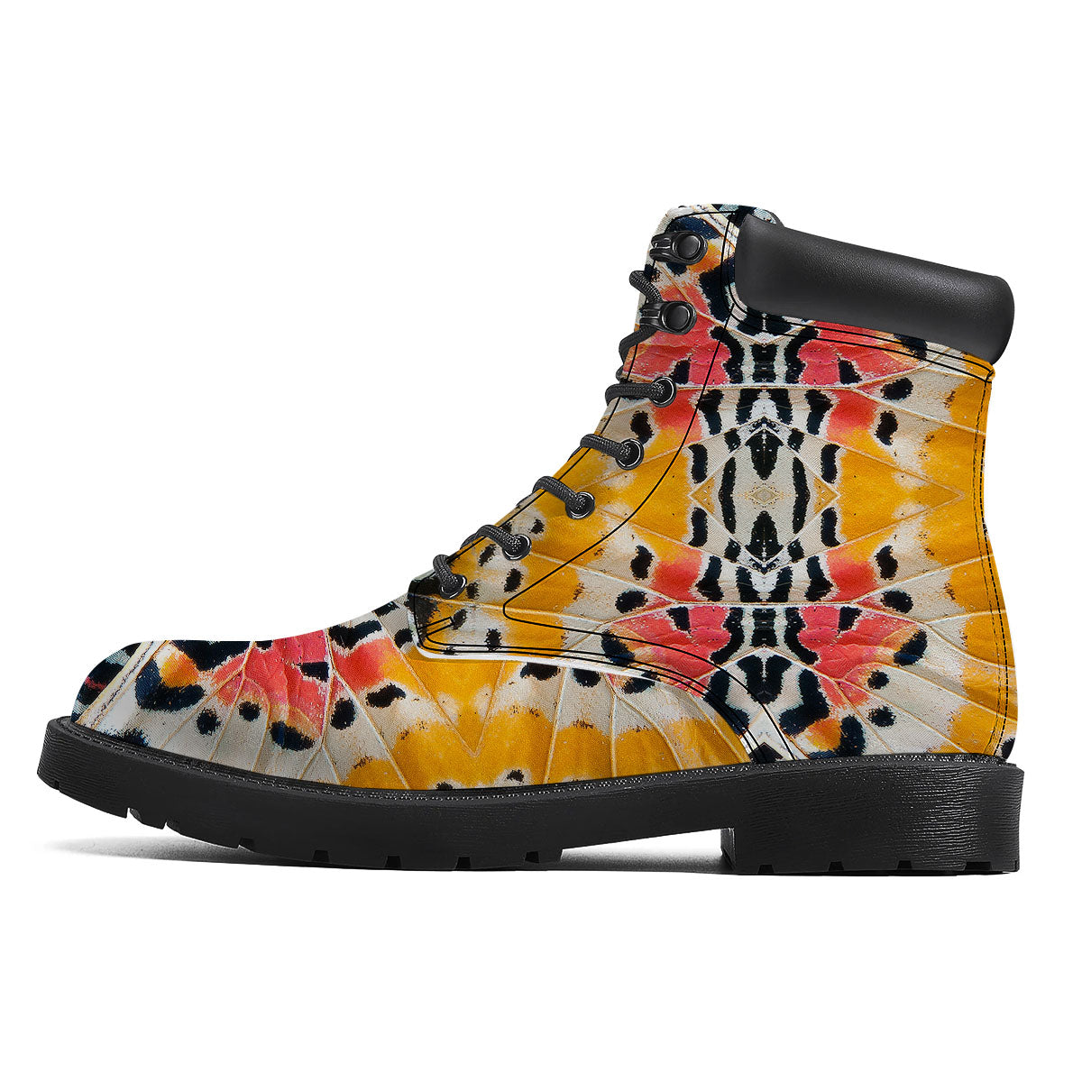 Butterfly Wings Orange Monarch Print Boots-grizzshop