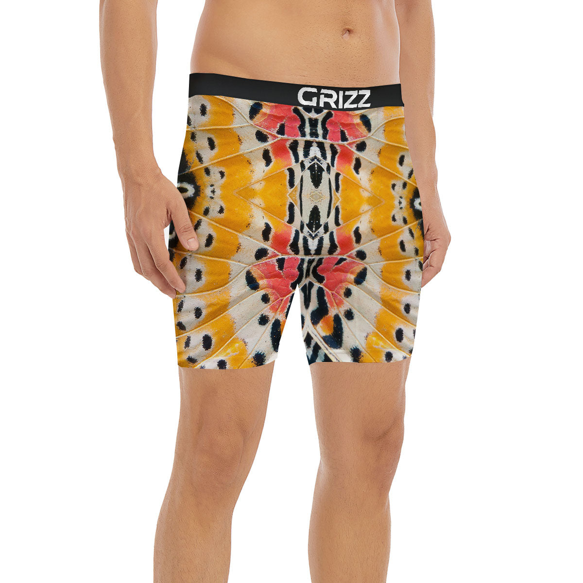 Butterfly Wings Orange Monarch Print Boxer Briefs-grizzshop