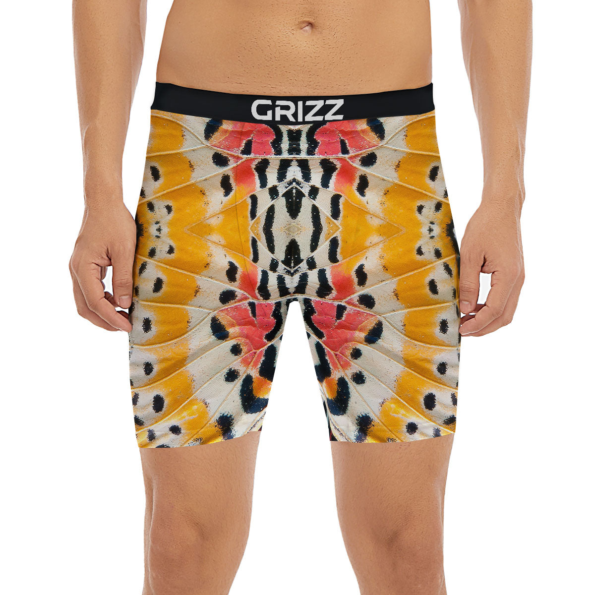 Butterfly Wings Orange Monarch Print Boxer Briefs-grizzshop