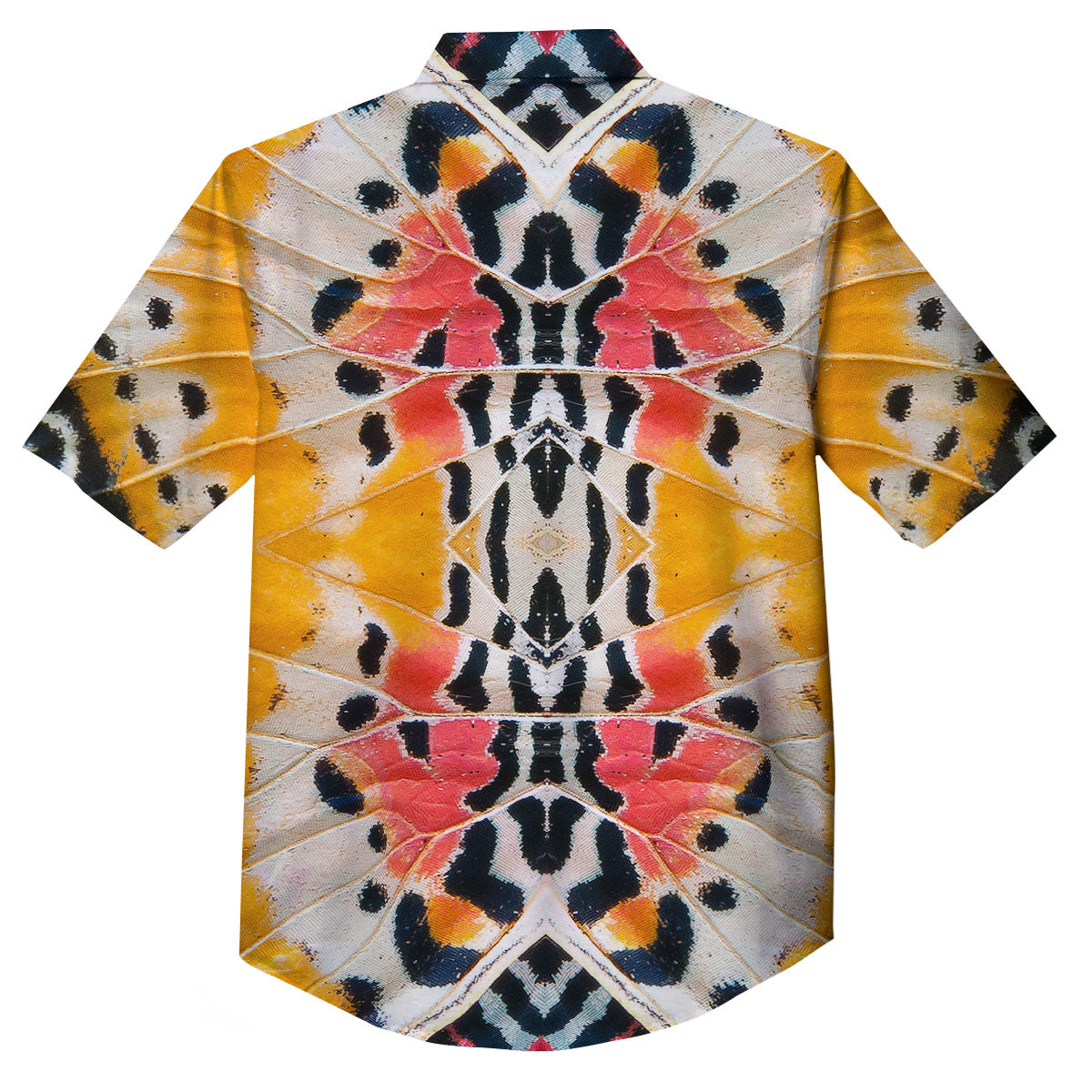 Butterfly Wings Orange Monarch Print Button Up Shirt-grizzshop