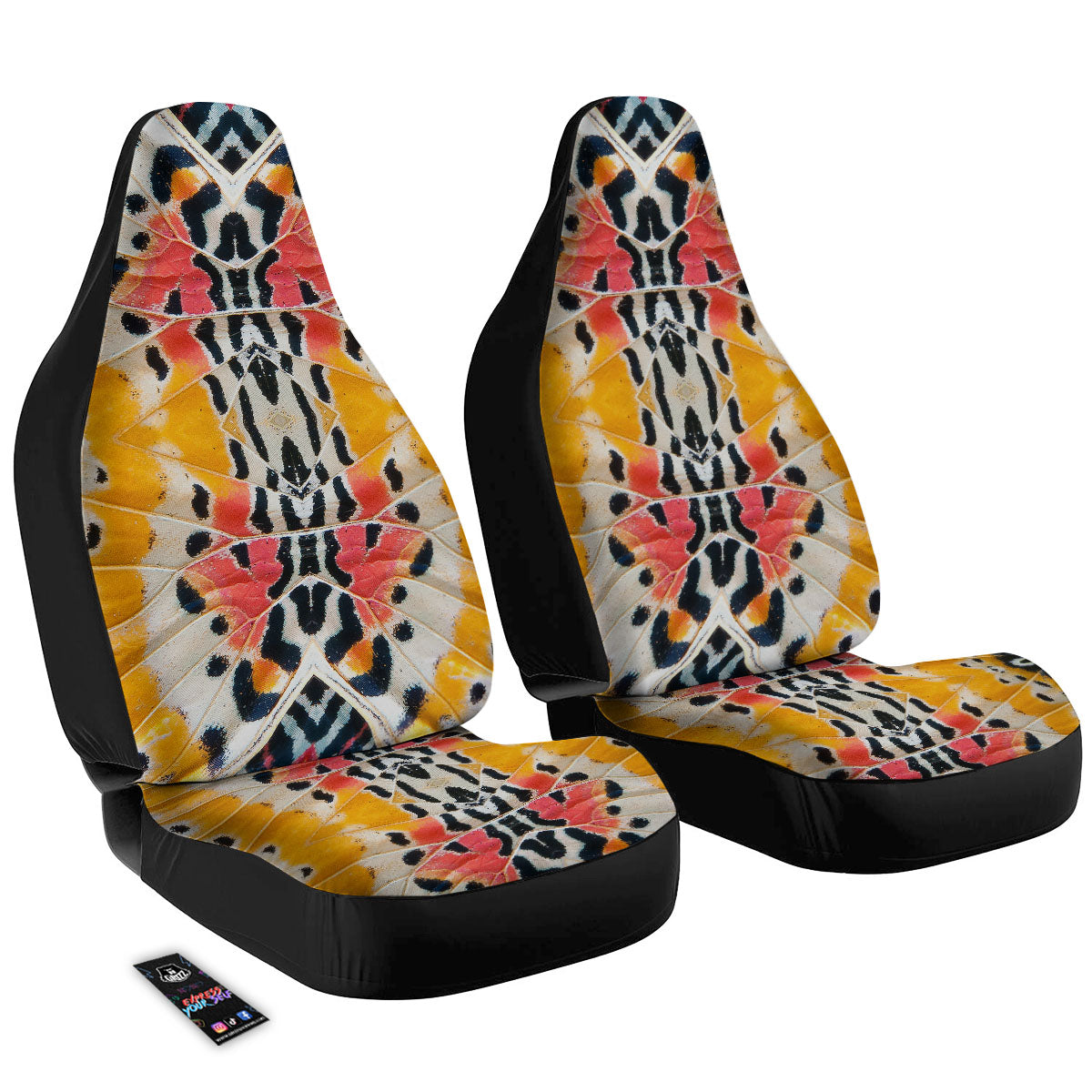 Butterfly Wings Orange Monarch Print Car Seat Covers-grizzshop