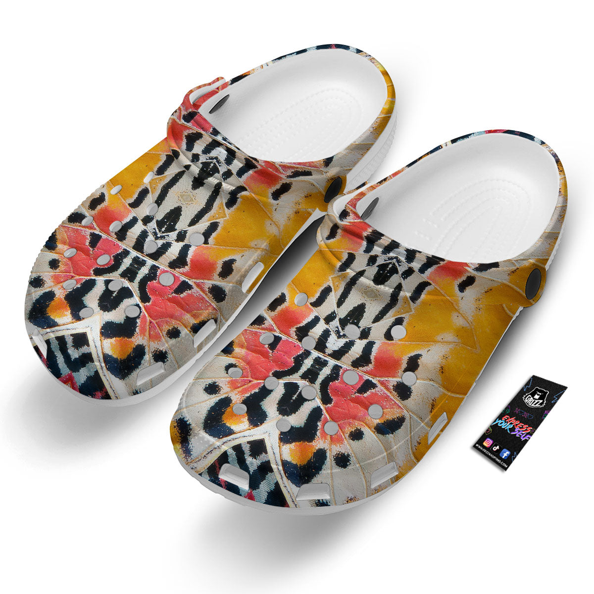 Butterfly Wings Orange Monarch Print Clog-grizzshop